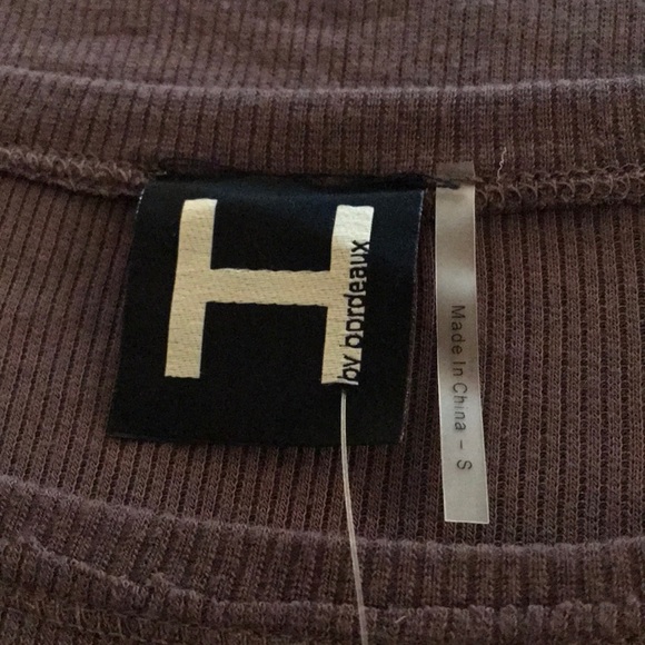 Anthropologie H Bordeaux ribbed Tee - S - Picture 5 of 5